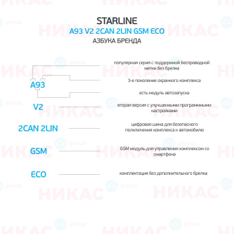 Автосигнализация StarLine A93 v2 2CAN+2LIN GSM ECO